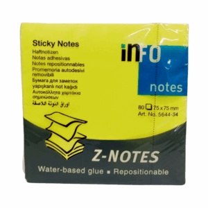 Notas Adhesivas Z Amarillo Brillante 75x75MM x 80HJ INFO NOTES