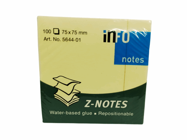 NOTAS ADHESIVAS Z AMARILLO CLARO 75X75MM X 100HJ INFO NOTES