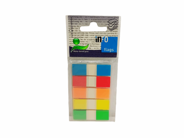 BANDERIN x 5x26HJ 12.5x43mm COLORES SURTIDOS  INFO NOTES