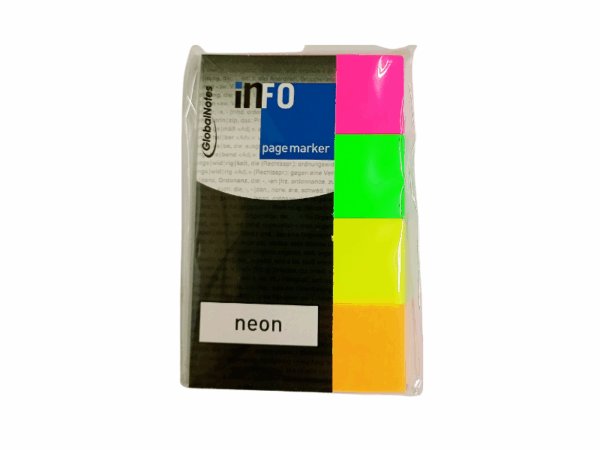 NOTAS BANDERITAS ADHESIVAS 20X50MM 4X50HJ NEON SURTIDO INFO NOTES