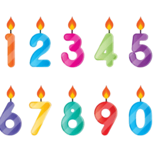 Velas números unidad