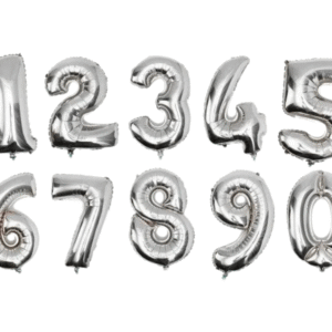 Globo metalizado de cumpleaños número Plateado 32 pulgadas