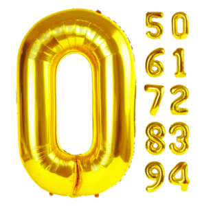 Globo metalizado de cumpleaños número Dorado 16 pulgadas