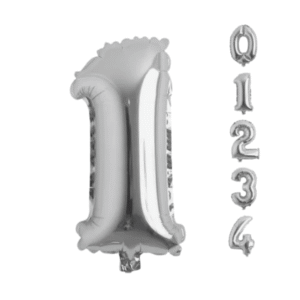 Globo metalizado de cumpleaños número plateado 16 pulgadas